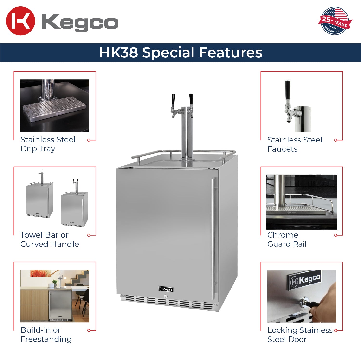 Kegco HK38SSU-L-2 Kegerator Features