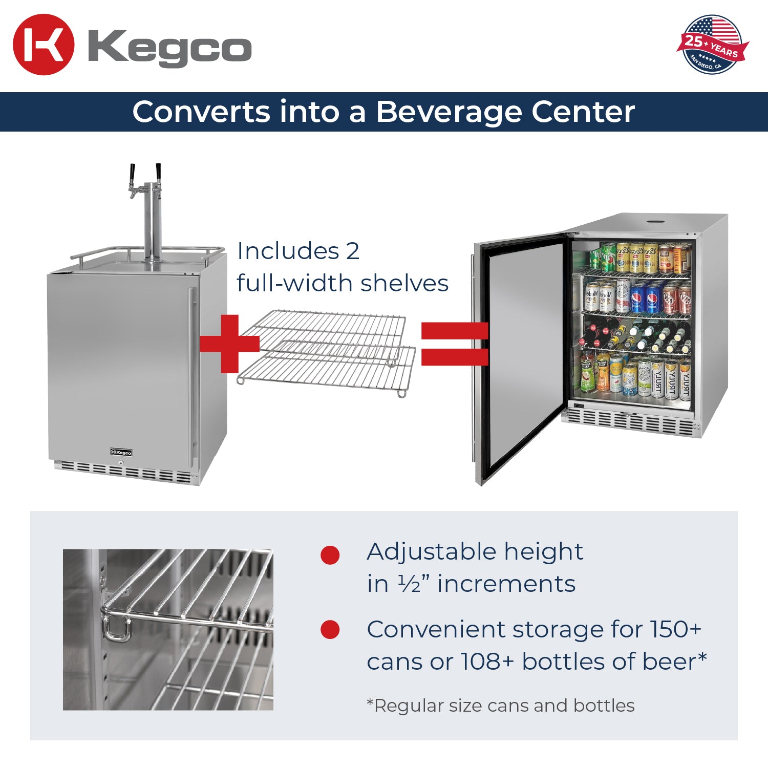 Kegco HK38SSU-L-2 Kegerator converts to a beverage center