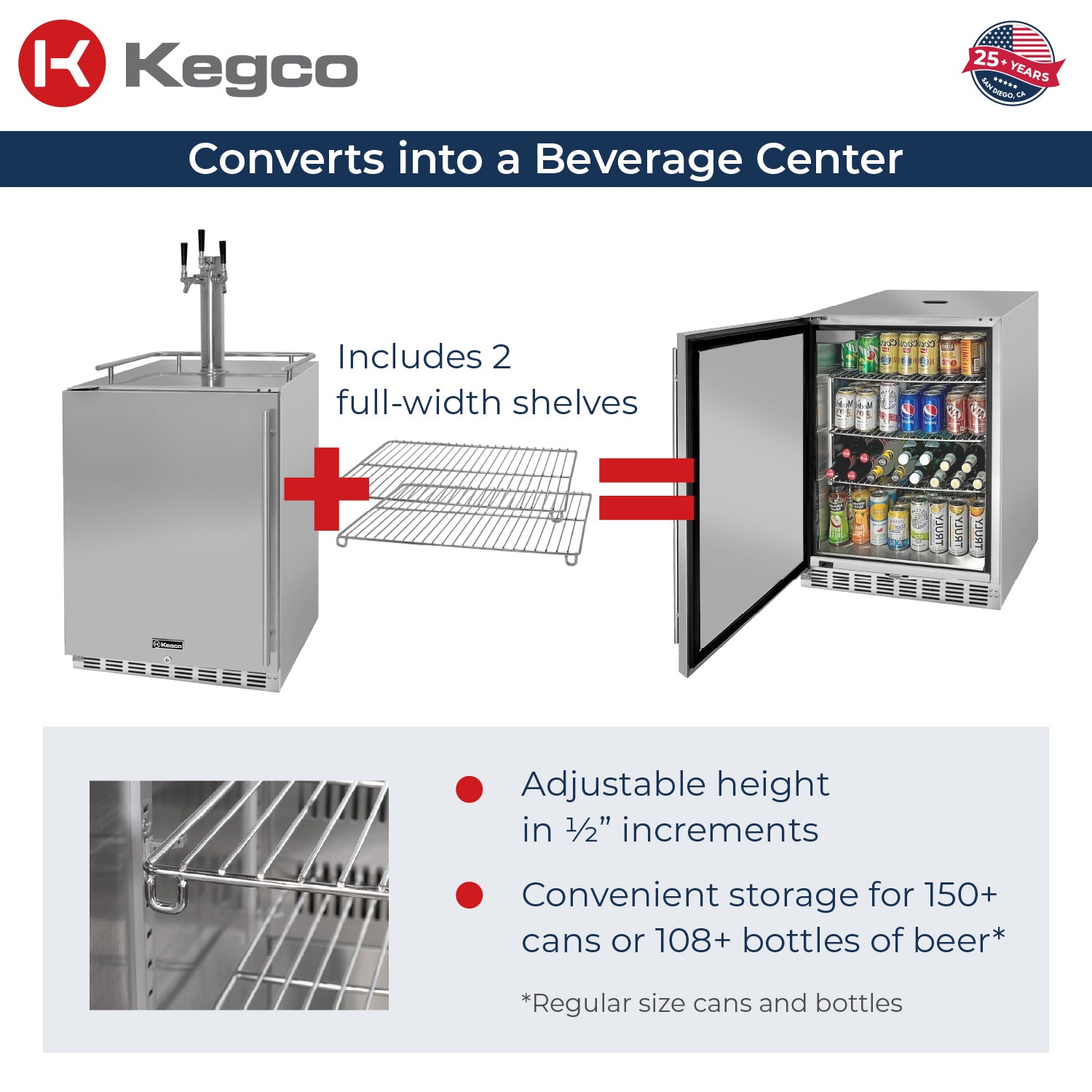 Kegco HK38SSU-L-3 Kegerator converts to a beverage center