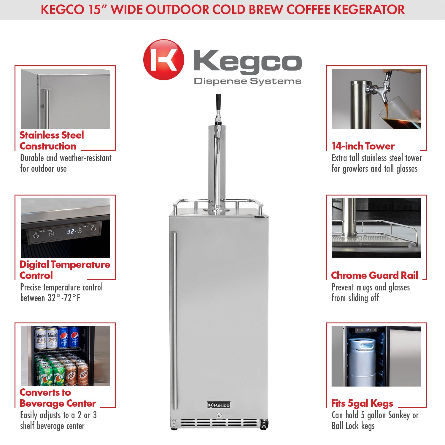 Kegco ICHK-15-SS features