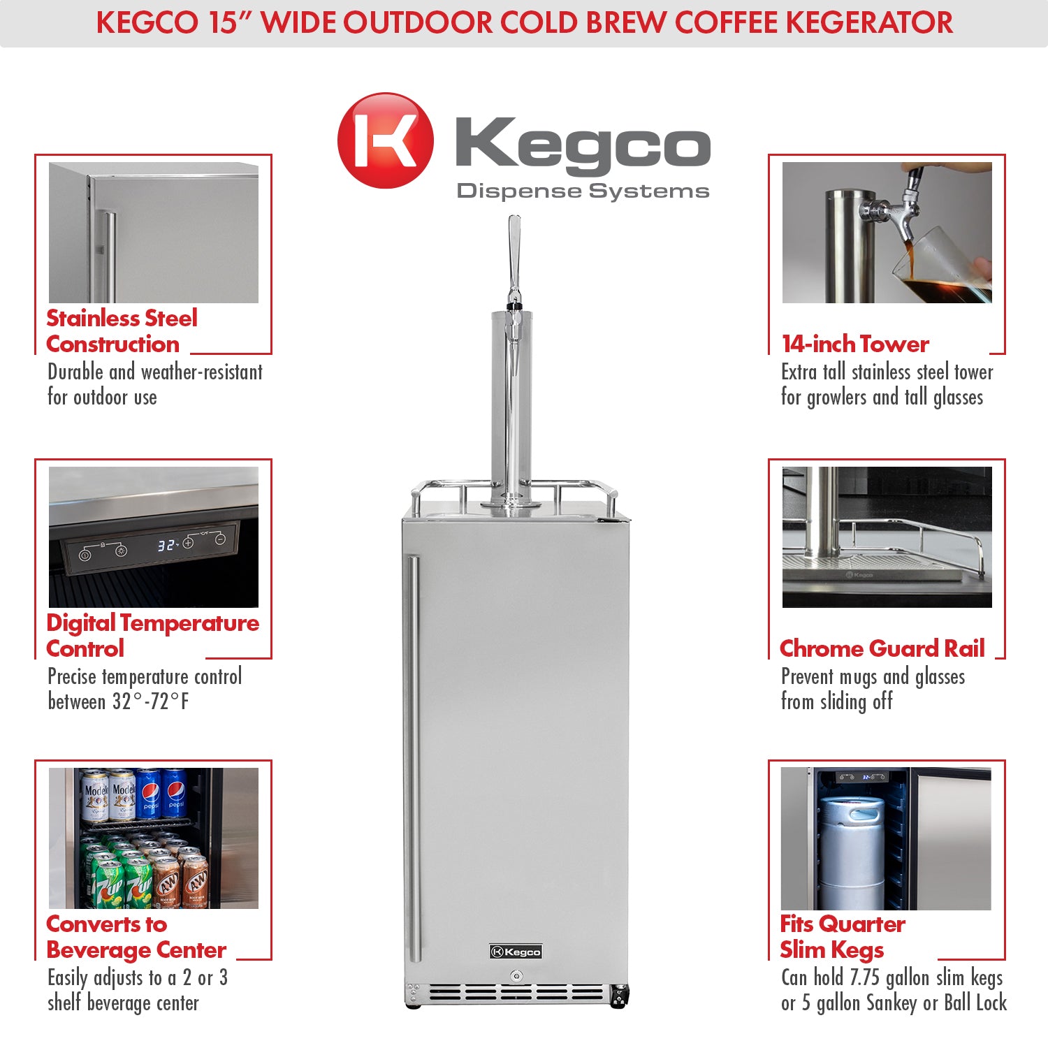 Kegco ICHK-15-SS features