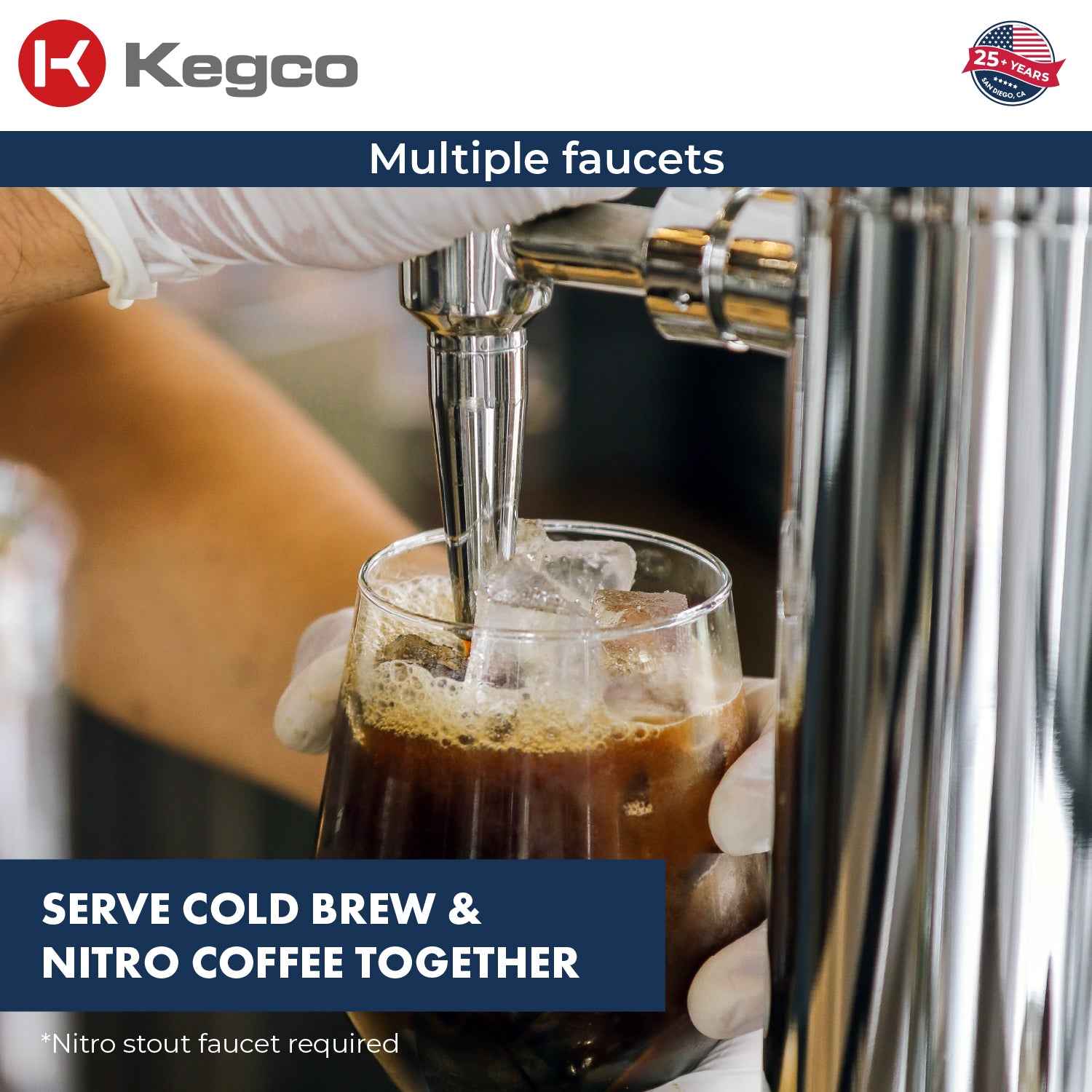 Pour cold brew or nitro coffee from multiple taps