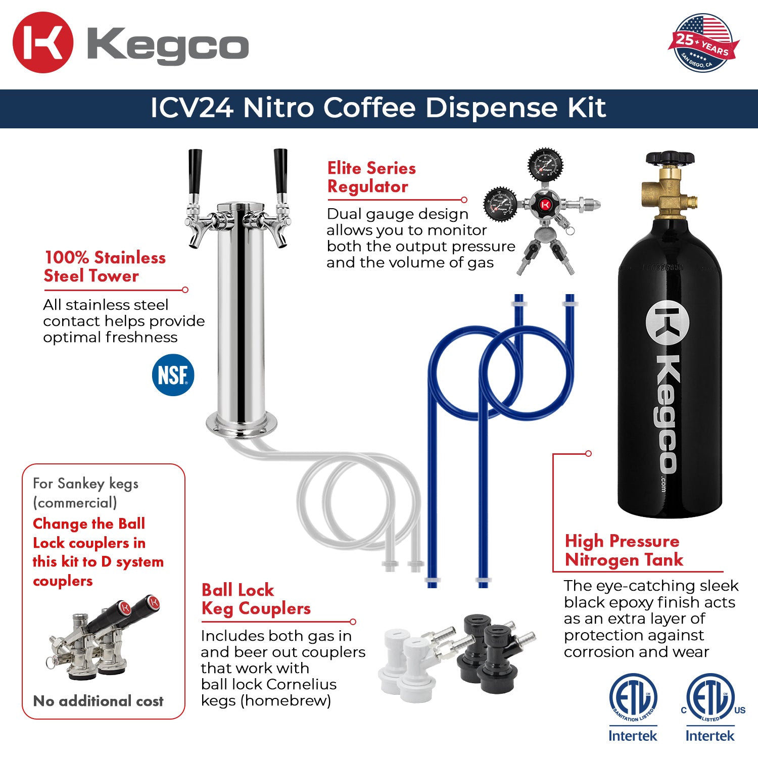 Iced coffee kegerator dispense kit