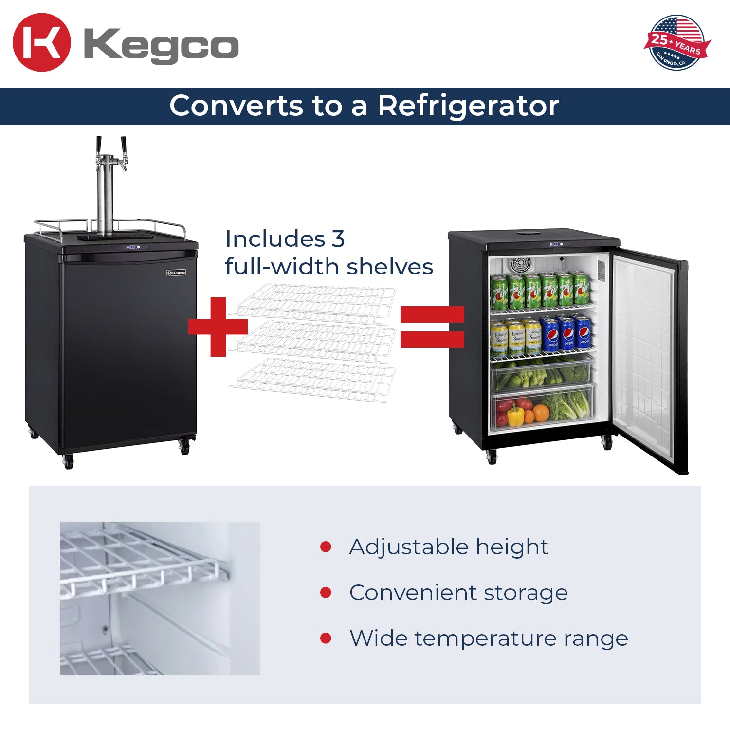 converts to refrigerator beverage center