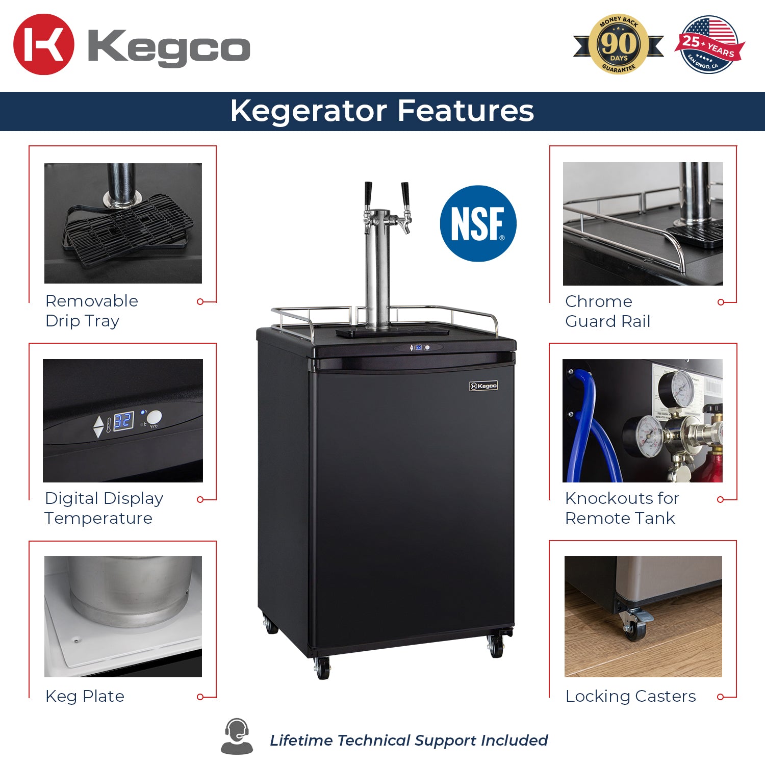 Kegco Iced Coffee Kegerator features