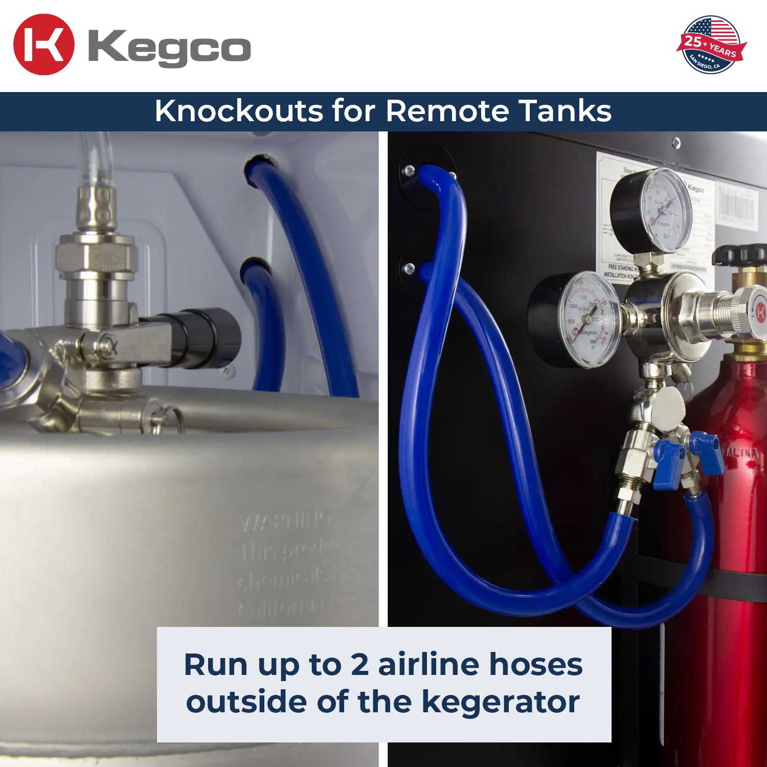 remote knockout for external nitrogen n2 tank