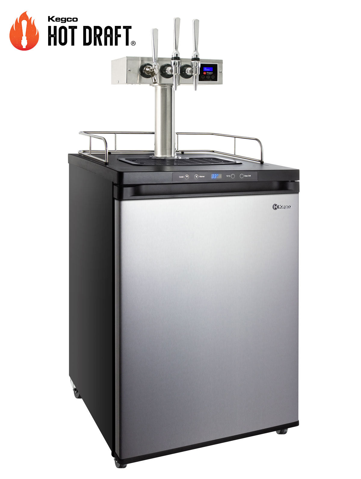 Kegco K309-HDT-3S Triple Faucet Hot Draft Tap Coffee Keg Dispenser