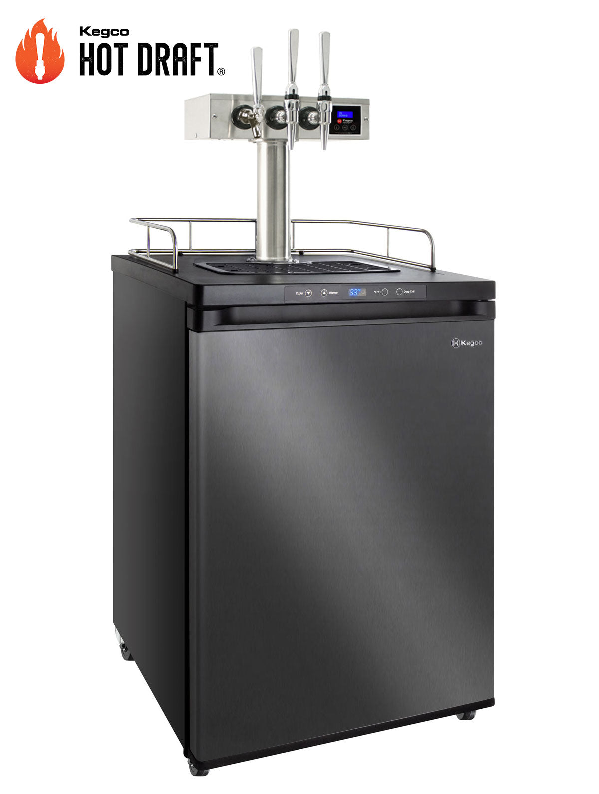 Kegco K309-HDT-3X Triple Faucet Hot Draft Tap Coffee Keg Dispenser