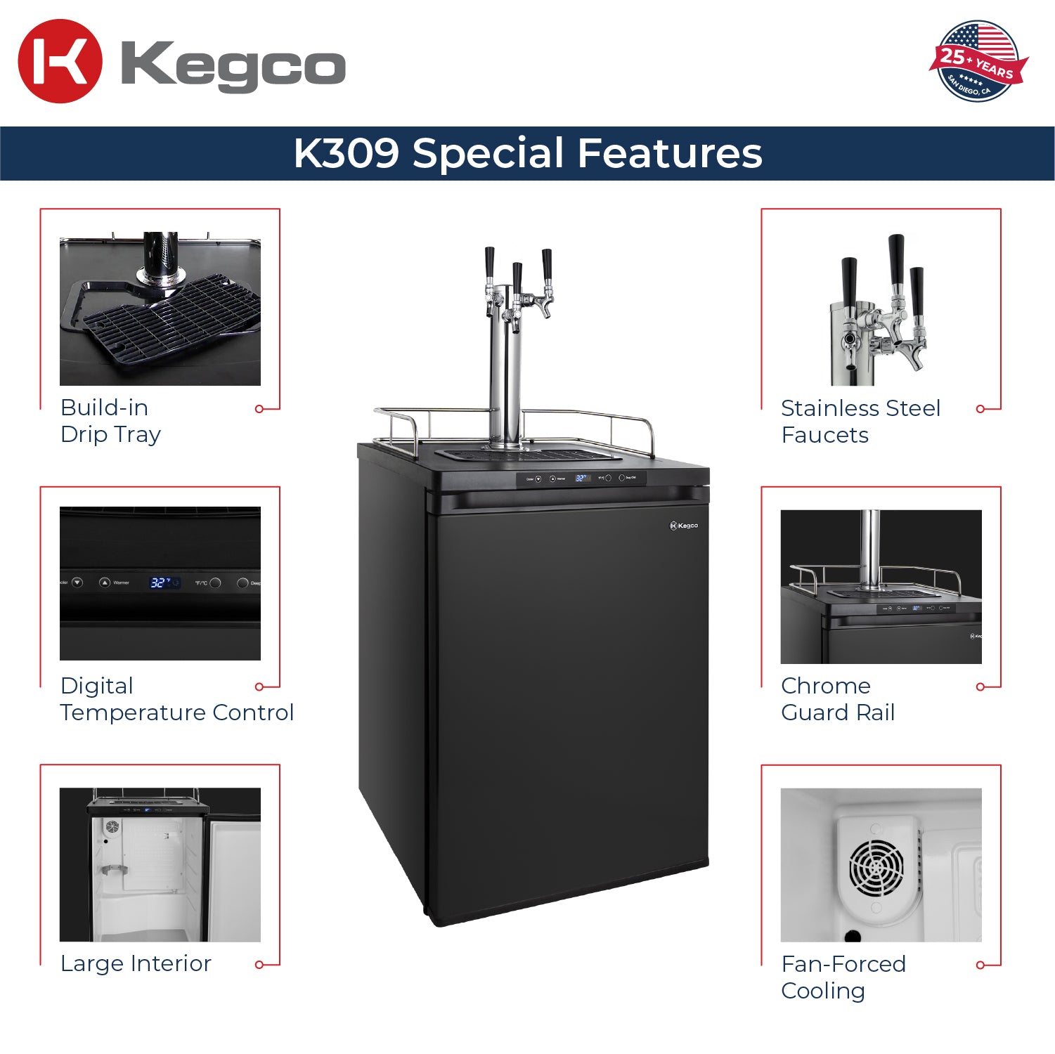 Digital Kegerator K309B-3 Features