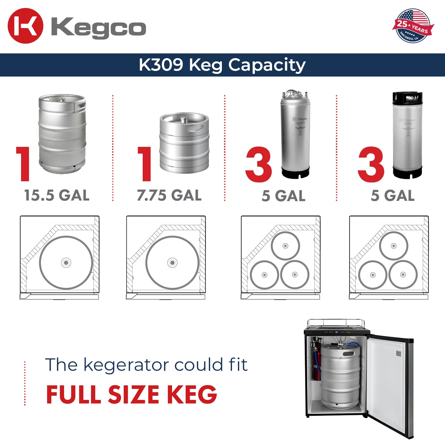Kegco Single Tap Stainless Steel Digital Guinness® Kegerator