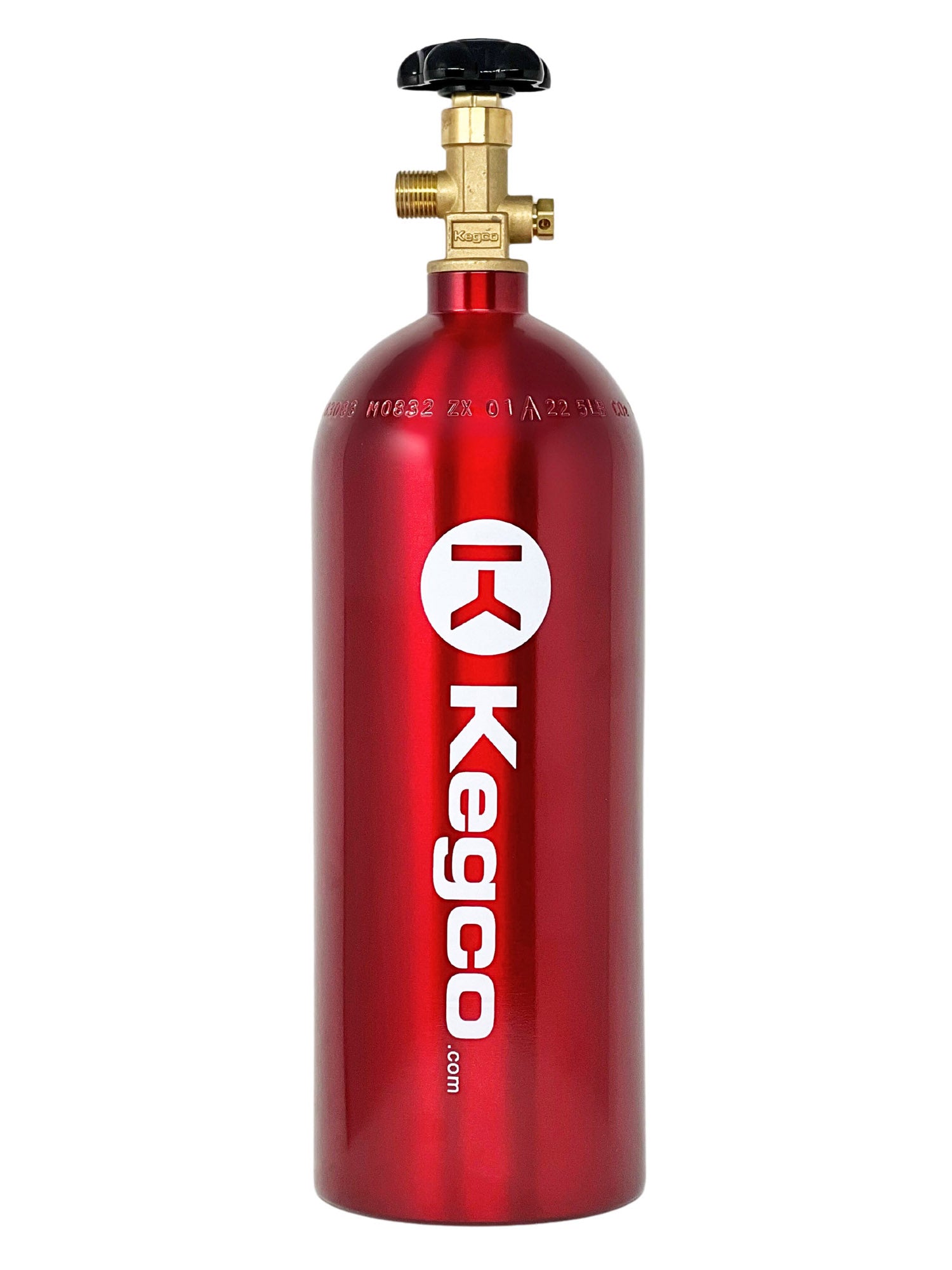 5 lb. Aluminum CO2 Tank with Electric Red Epoxy Finish