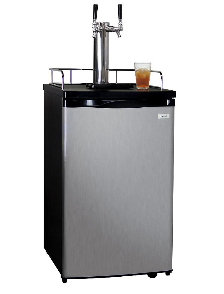 20" Wide Kombucha Dual Tap Stainless Steel Kegerator