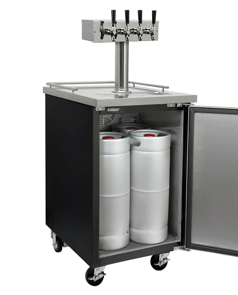 Dispense four 5 gallon kegs