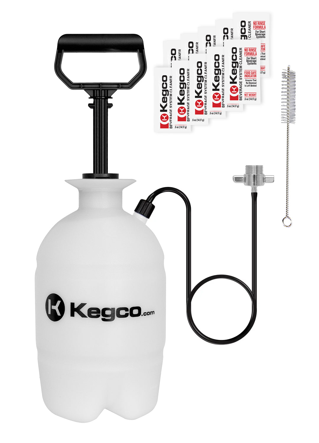 Deluxe Hand Pump Pressurized Keg Beer Kegerator Cleaning Kit w/No-Rinse Cleaner