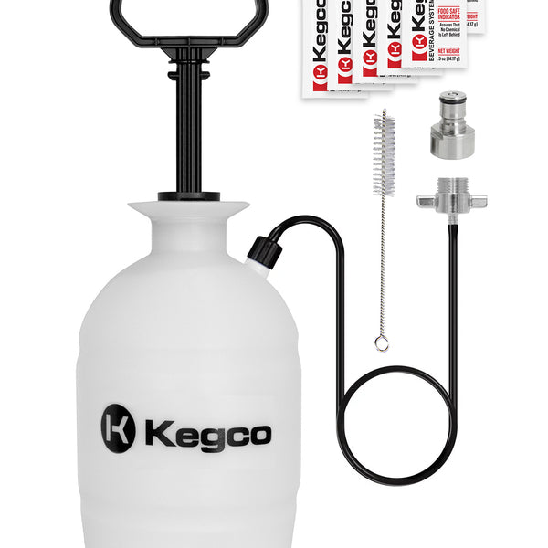 Kegco Homebrew Hand Pump Pressurized Cleaning Kit w/No-Rinse Cleaner
