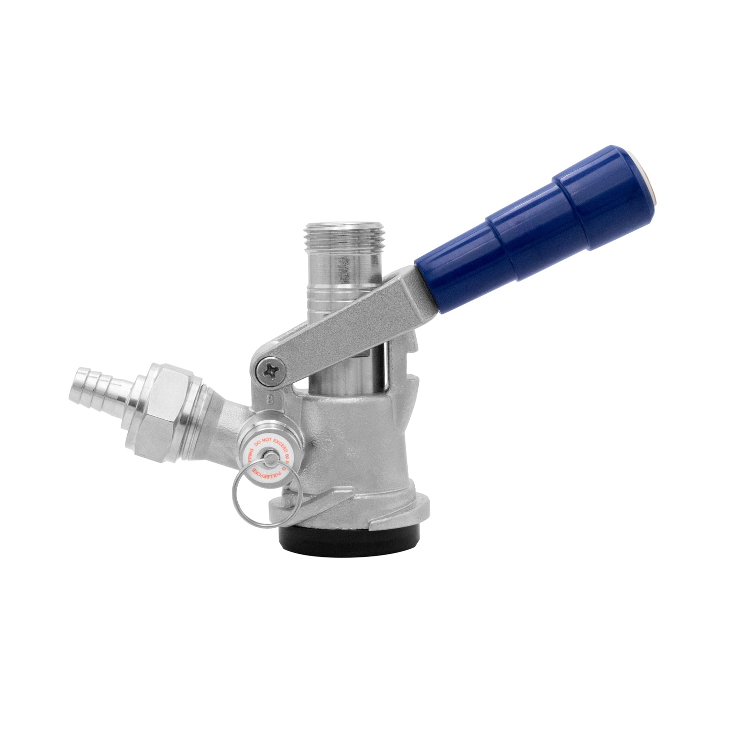 D System Keg Tap Coupler with Blue Lever Handle