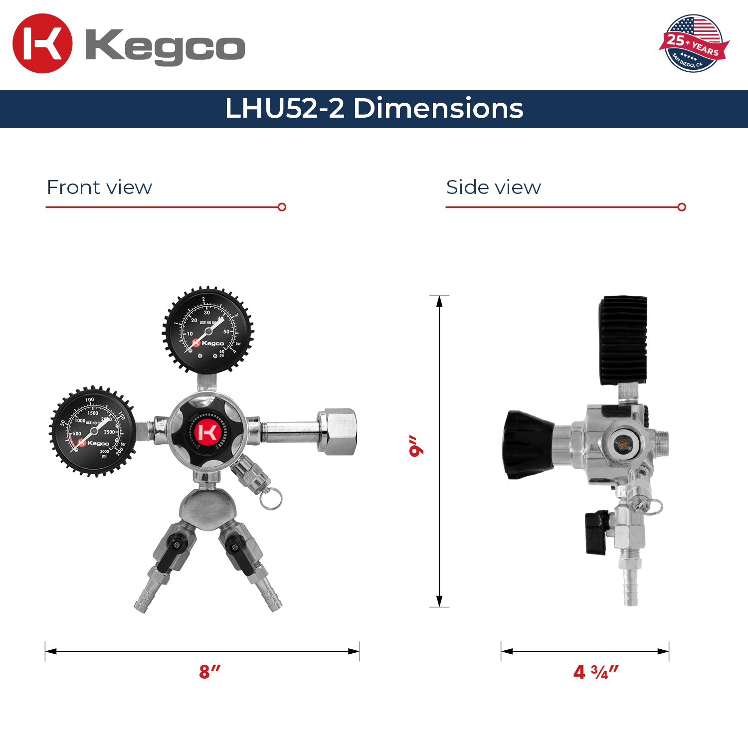 Kegco LHU52-2 dimensions