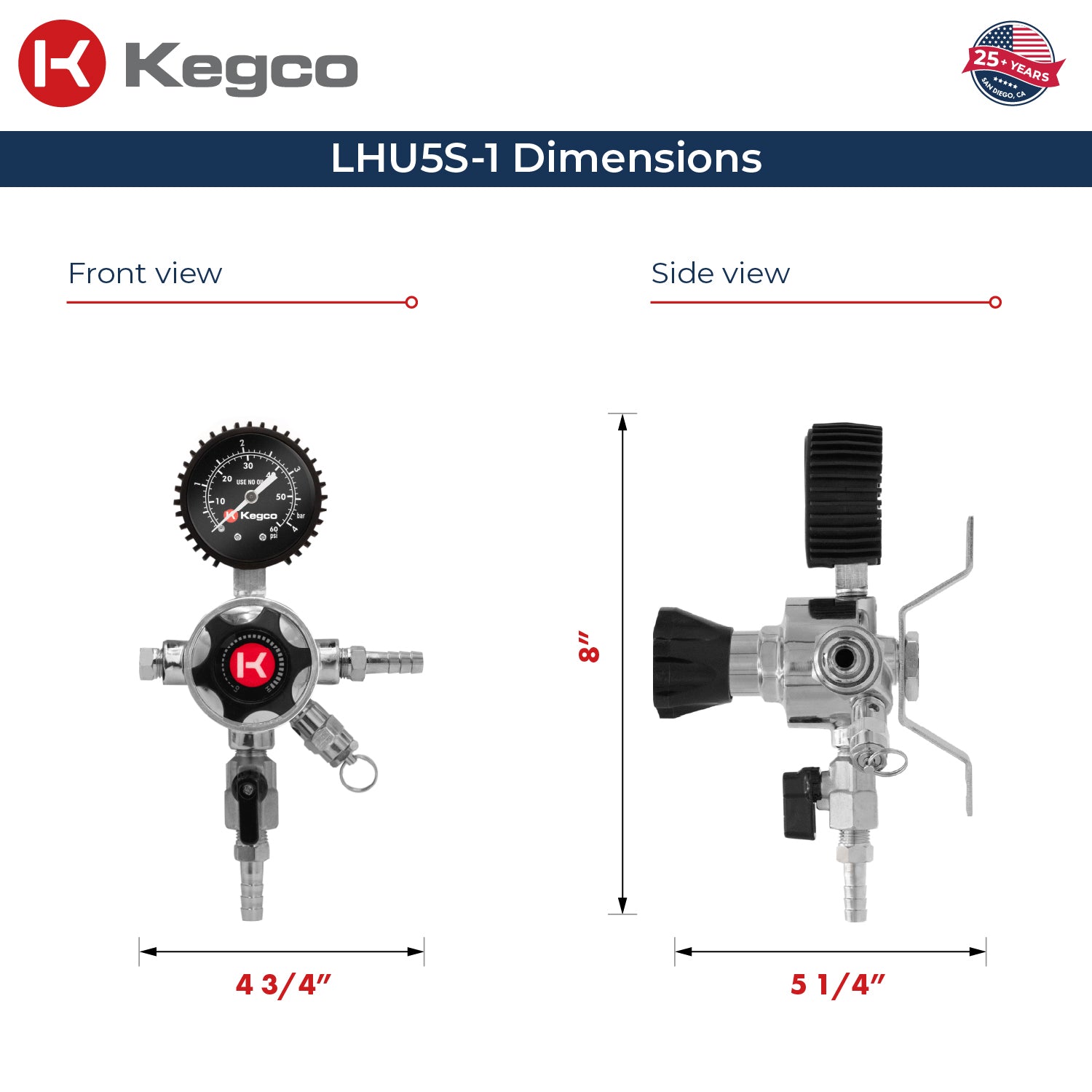 Kegco LHU5S-1 dimensions