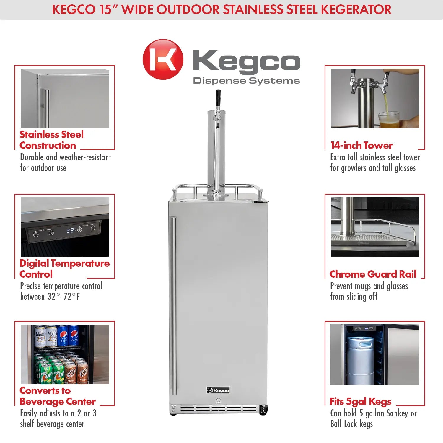 Kegco HK-15-SS features