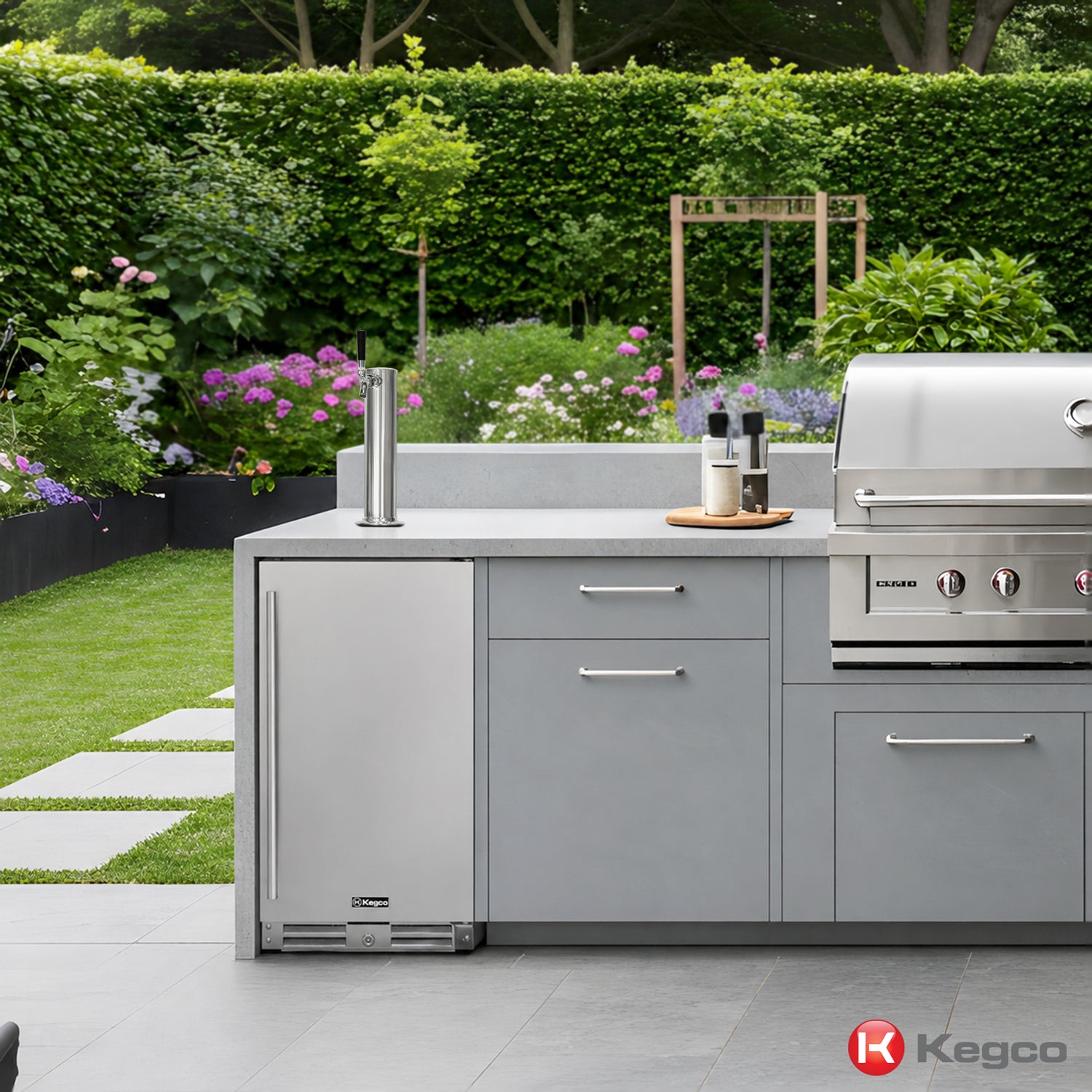 built-in or freestanding outdoor kegerator