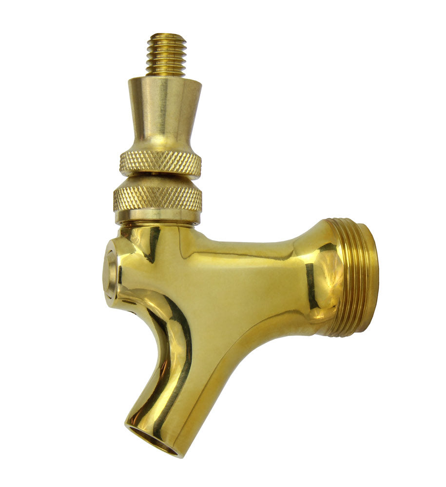 Polished Brass Beer Faucet with Brass Lever