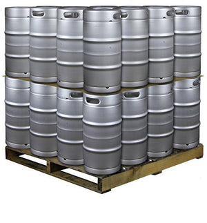 Pallet of 32 Kegco HS-K7.75G-DDI Kegs -  Quarter Barrel Slim Commercial Keg with Drop-In Sankey D System Valve