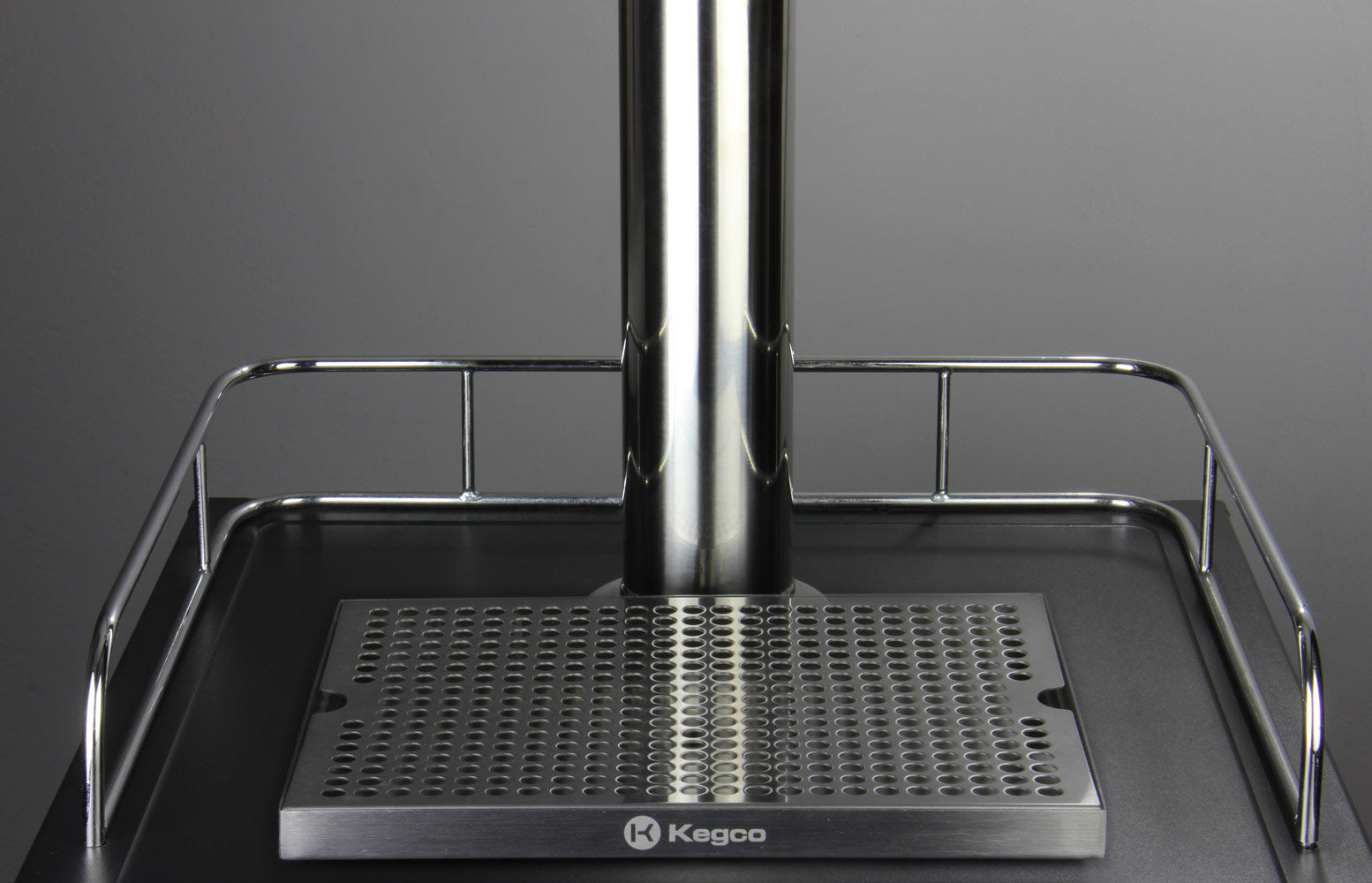 kegerator with drip tray