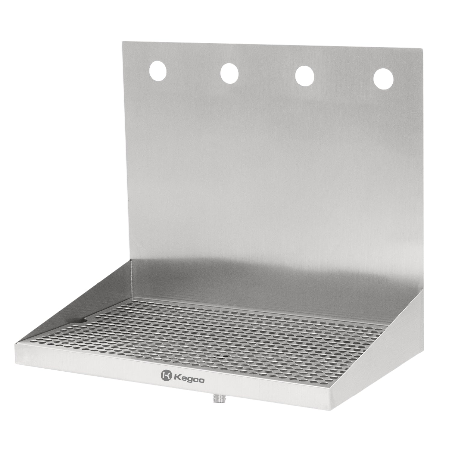 16" x 10" Wall Mount Drip Tray with Drain - 4 Shank Holes