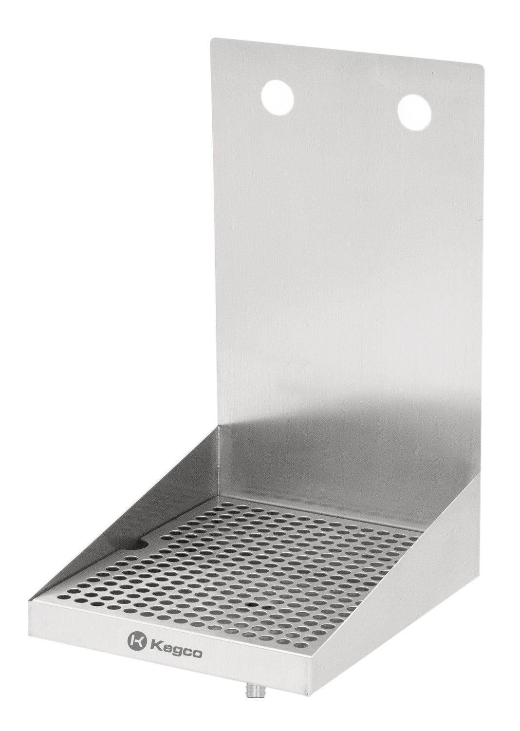 8" x 10" Wall Mount Drip Tray with Drain - 2 Shank Holes