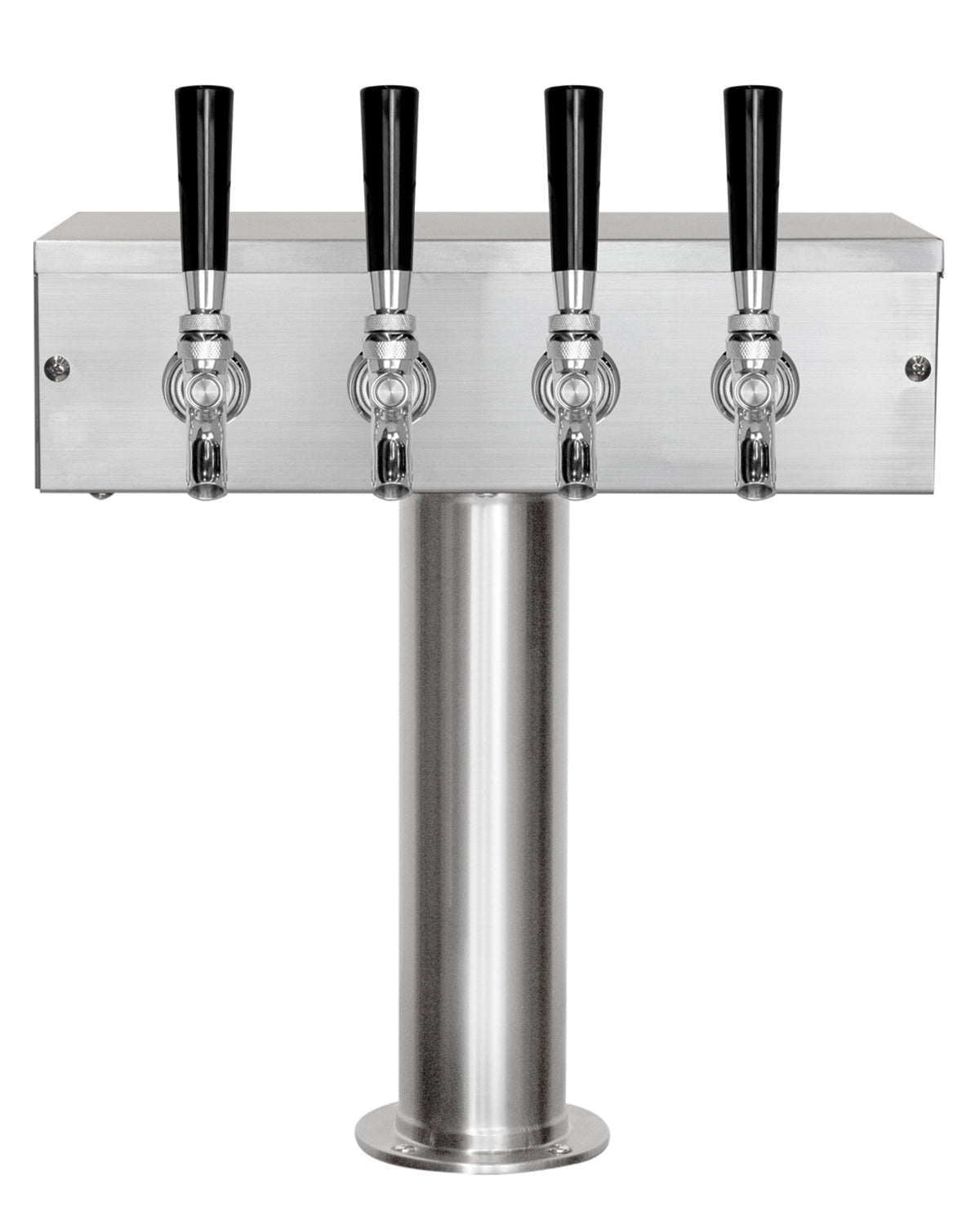 4 Faucet Polished Stainless Steel Draft Beer Tower