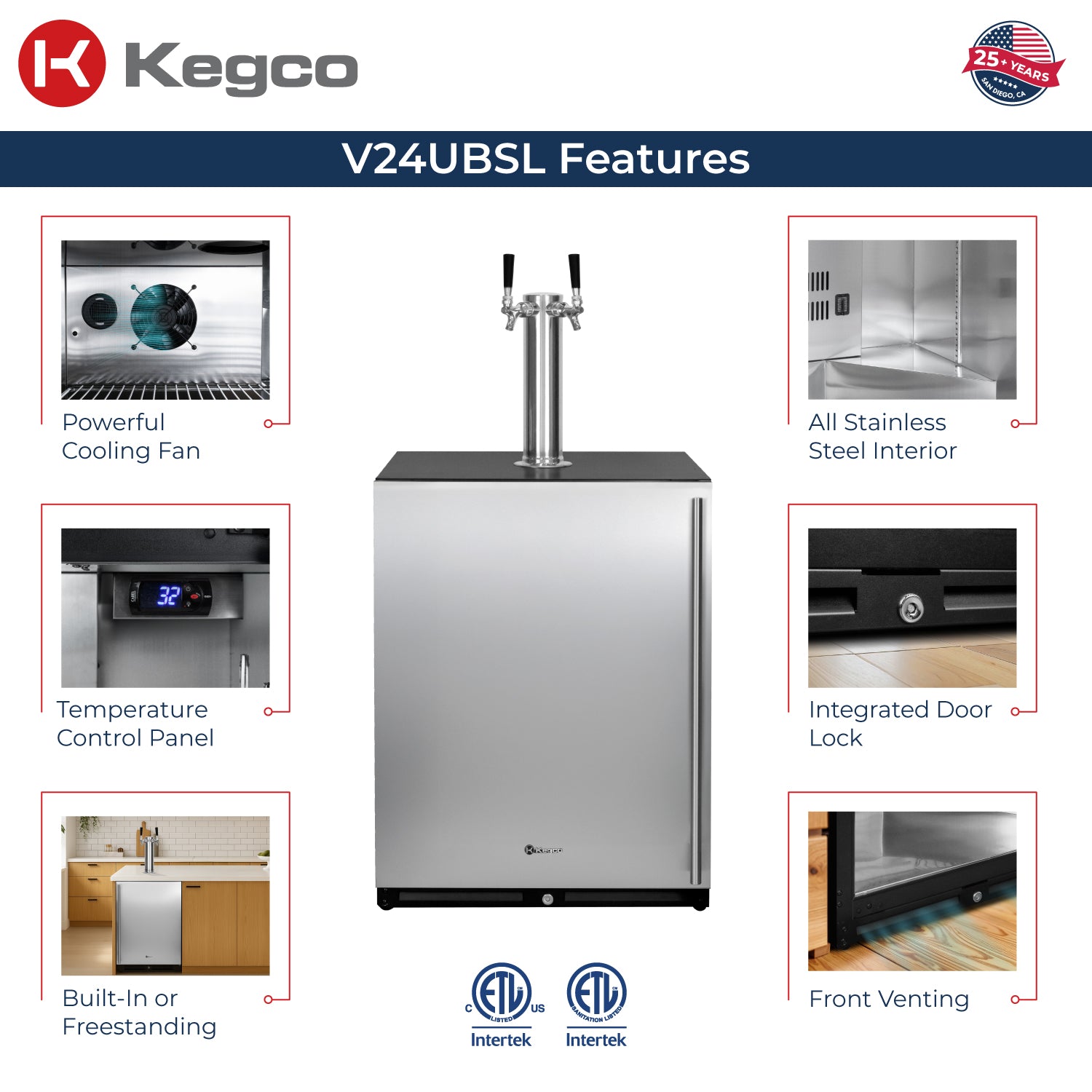 Kegco V24UBSL-2 features