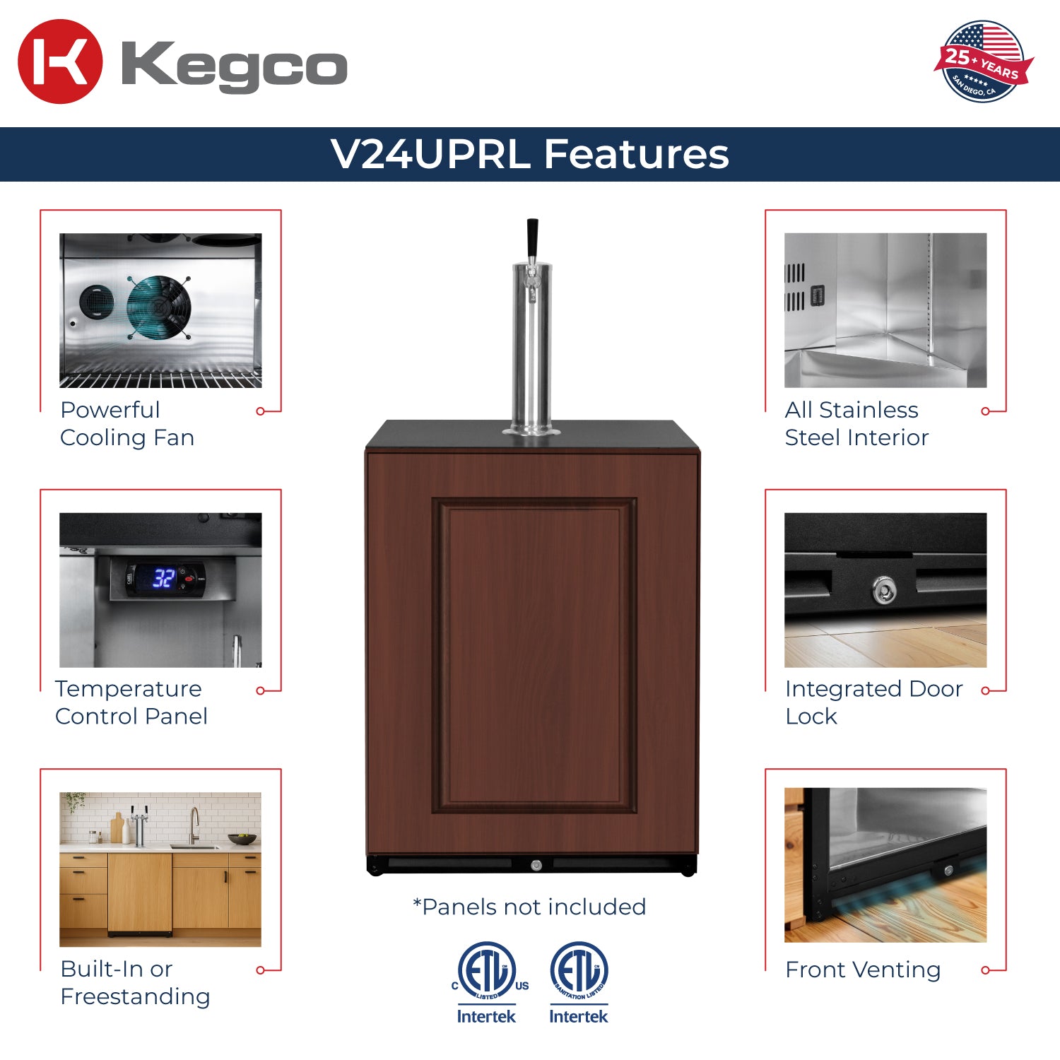 panel ready kegerator features