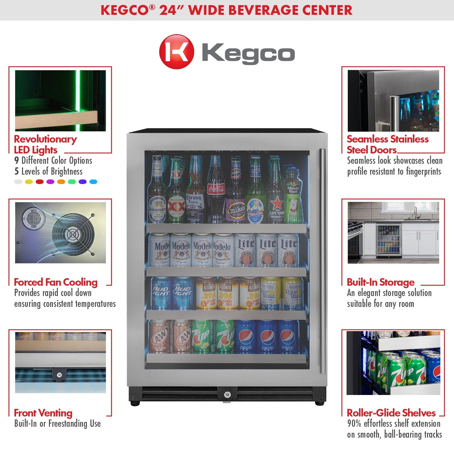 Kegco VSBC-24LSL beverage center features