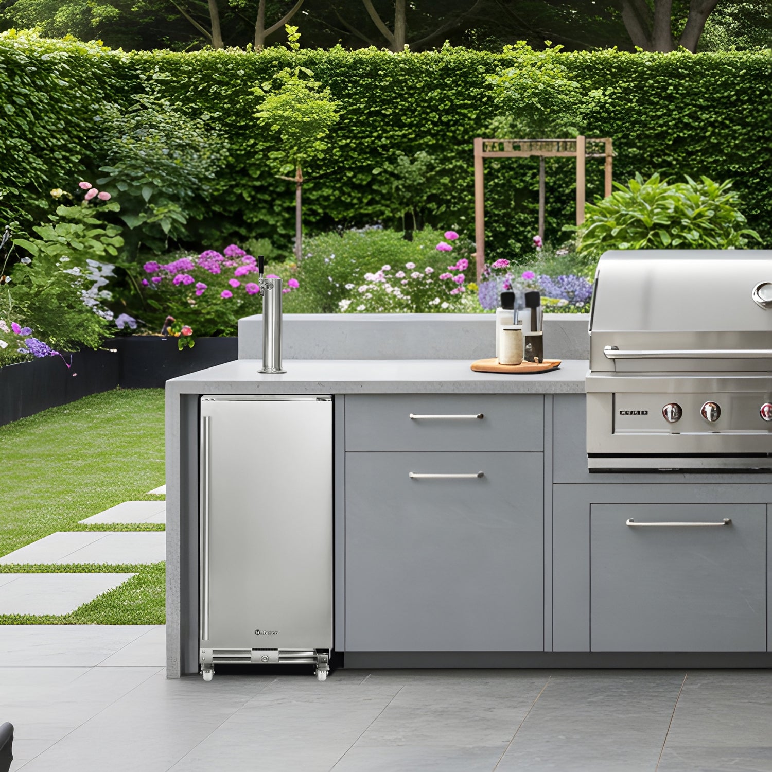 built-in or freestanding outdoor kegerator