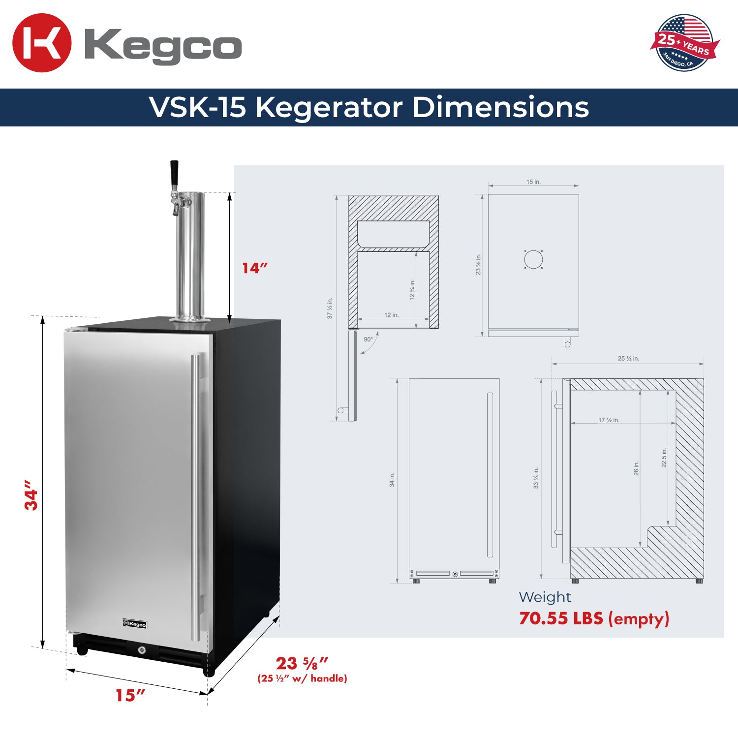 VSK-15U-BSL dimensions