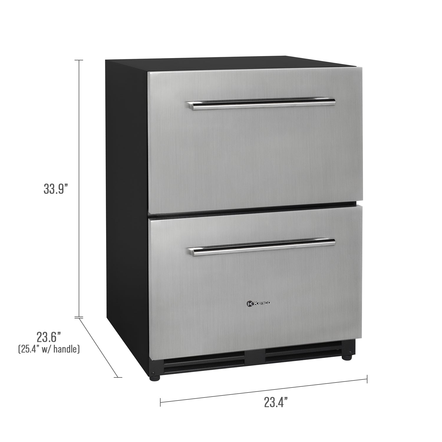 Kegco VSRD24-2SS two drawer beverage center refrigerator