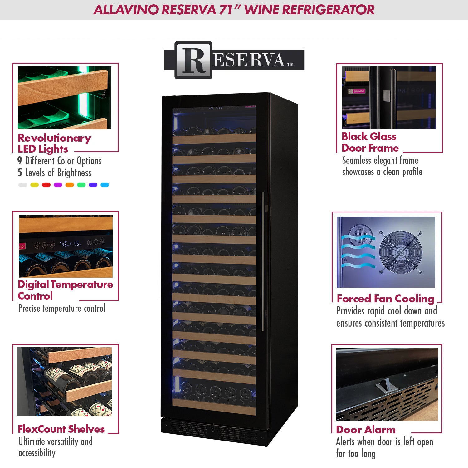 Allavino Reserva 3Z-VSW15471 LED Wine Refrigerator features