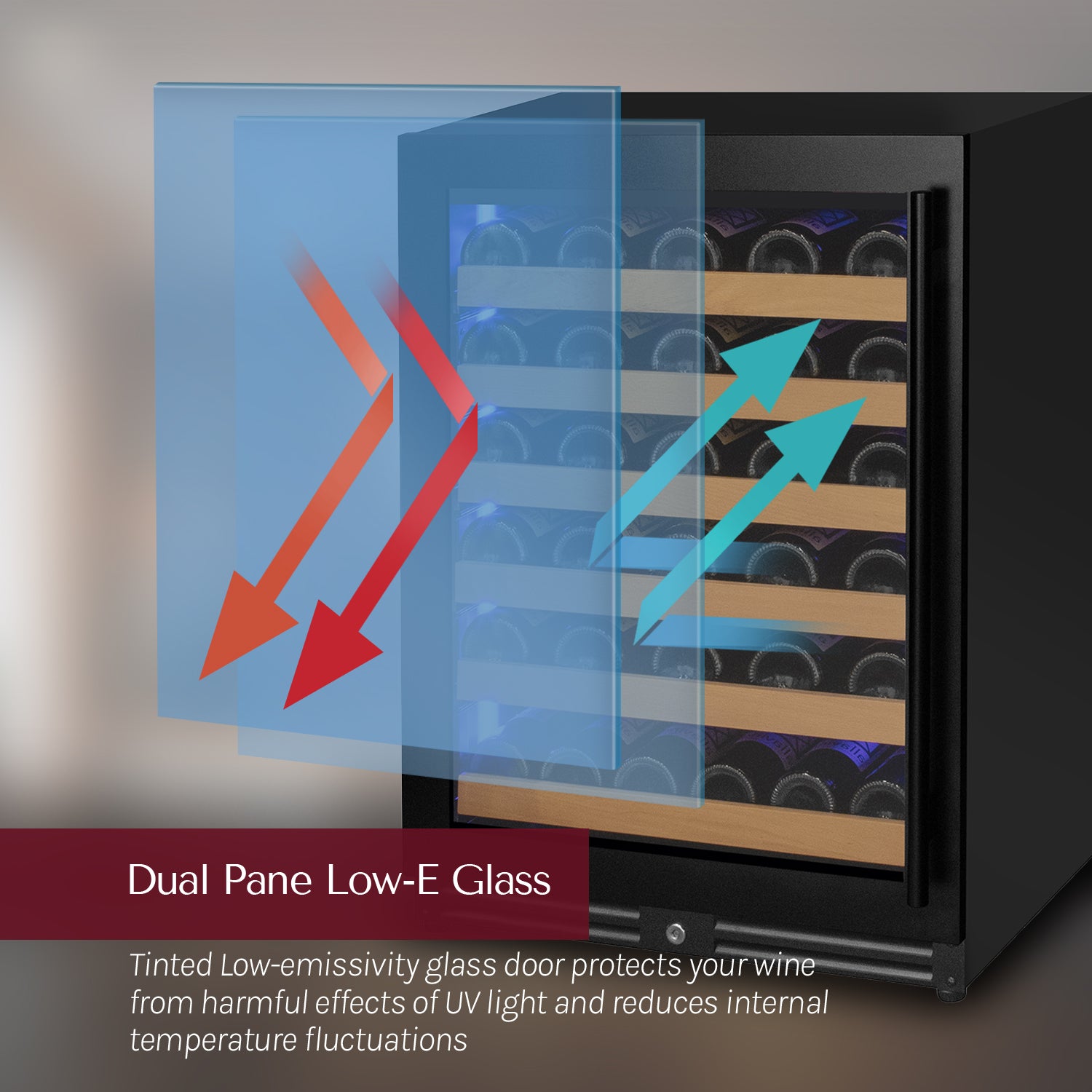 dual pane low emissivity glass UV ray protection