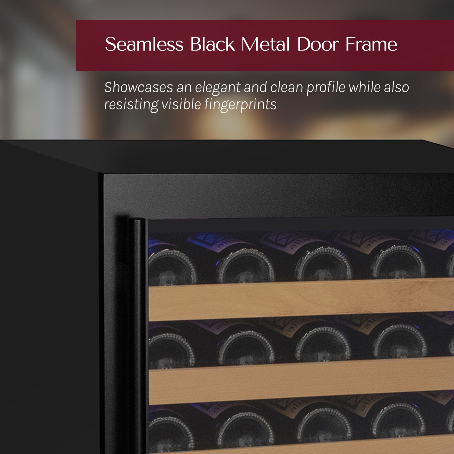 Black metal seamless door frame