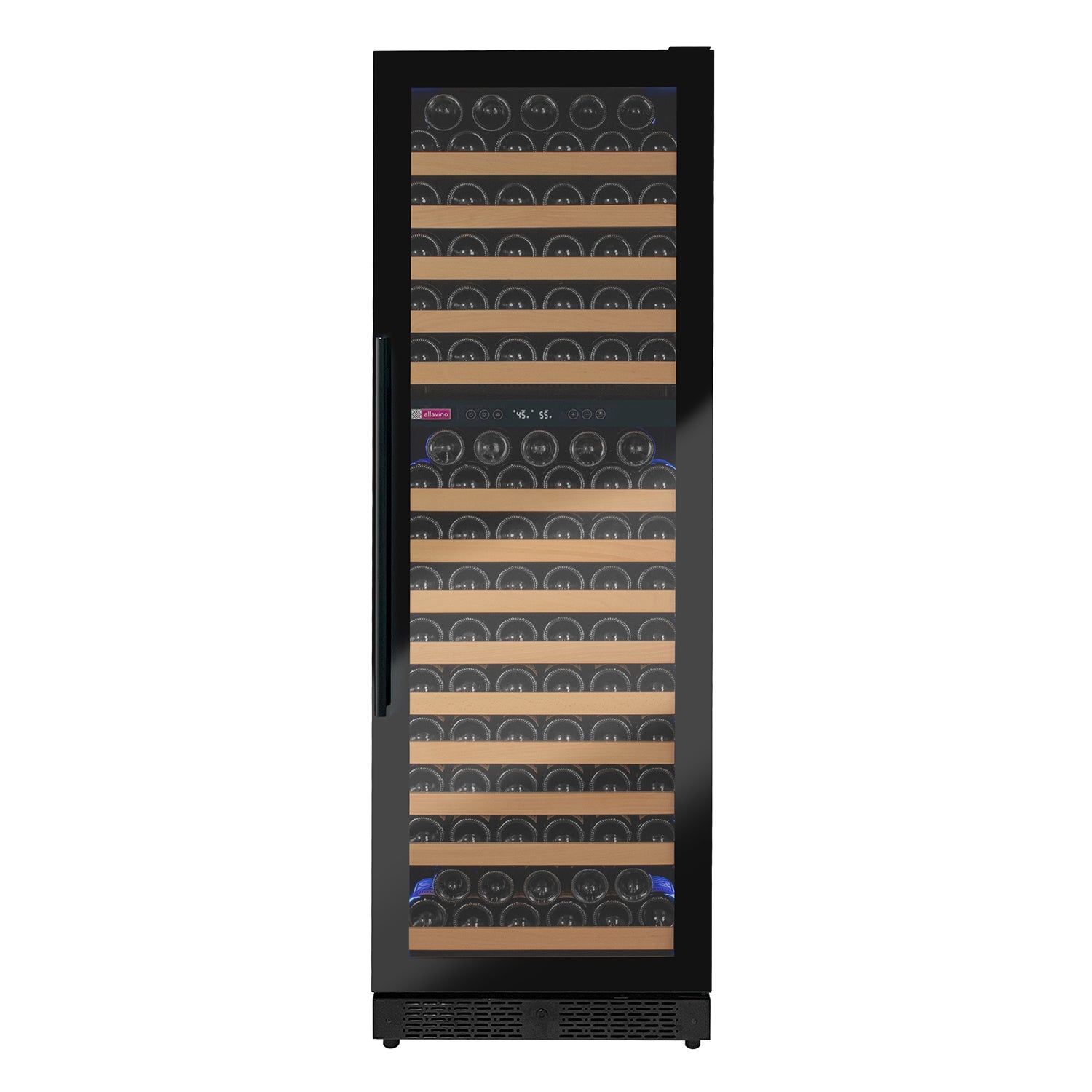 Allavino Reserva VSW71LD-2BGR LED black glass dual zone wine refrigerator