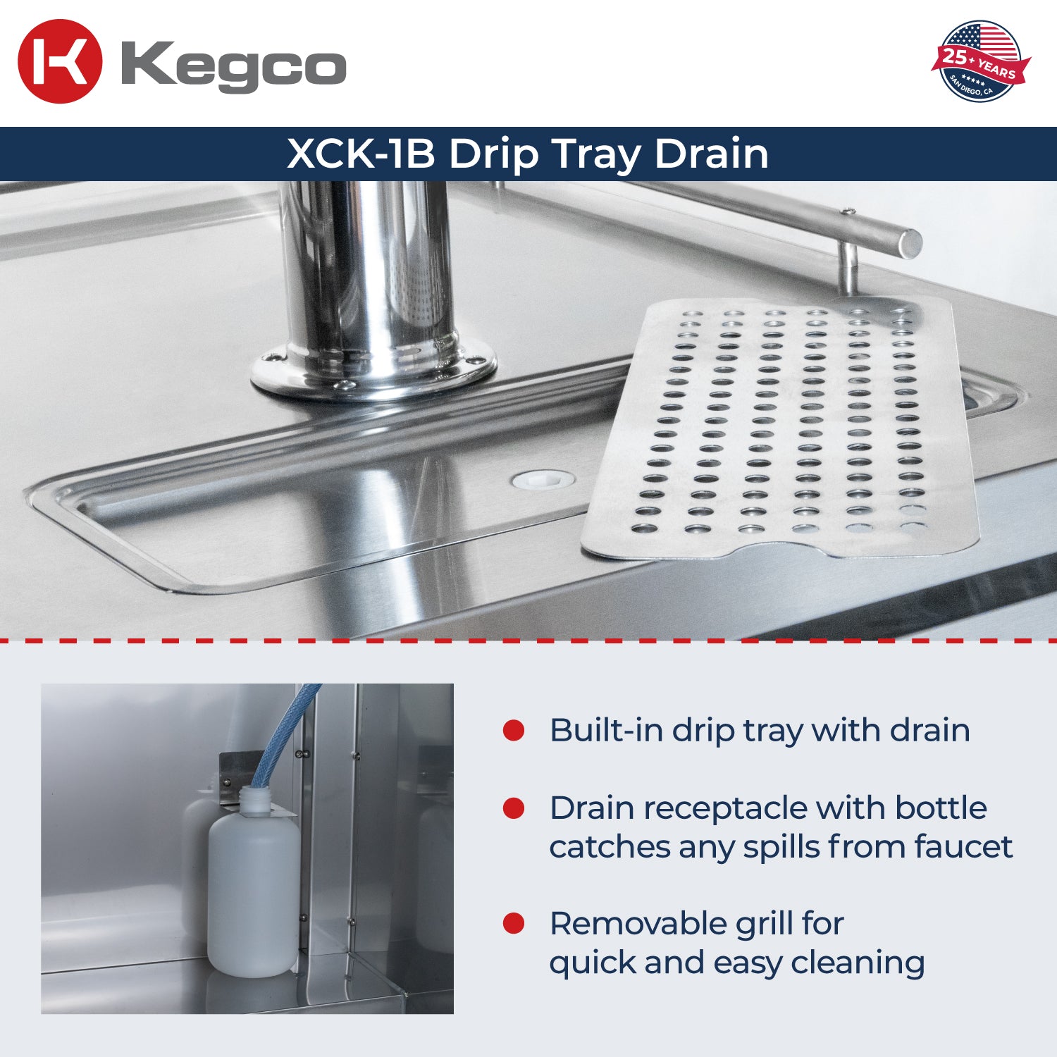 kegerator with drip tray