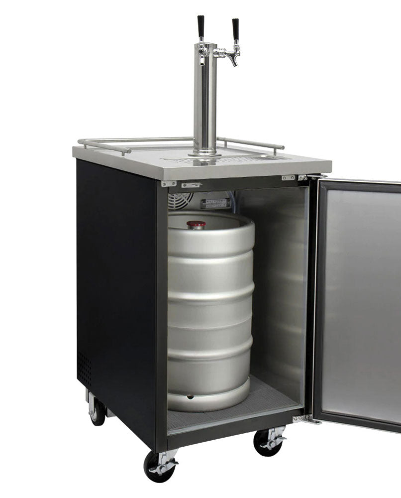 kegerator with keg inside