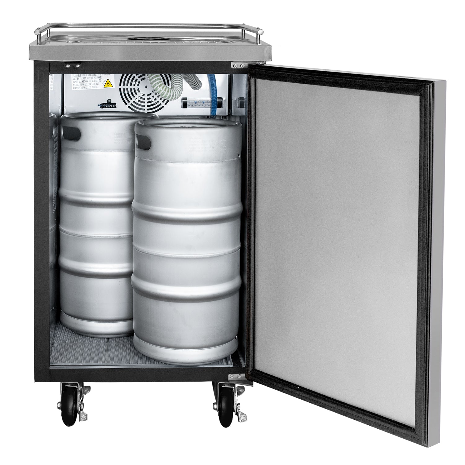 24" Wide Four Tap Black Commercial Kegerator