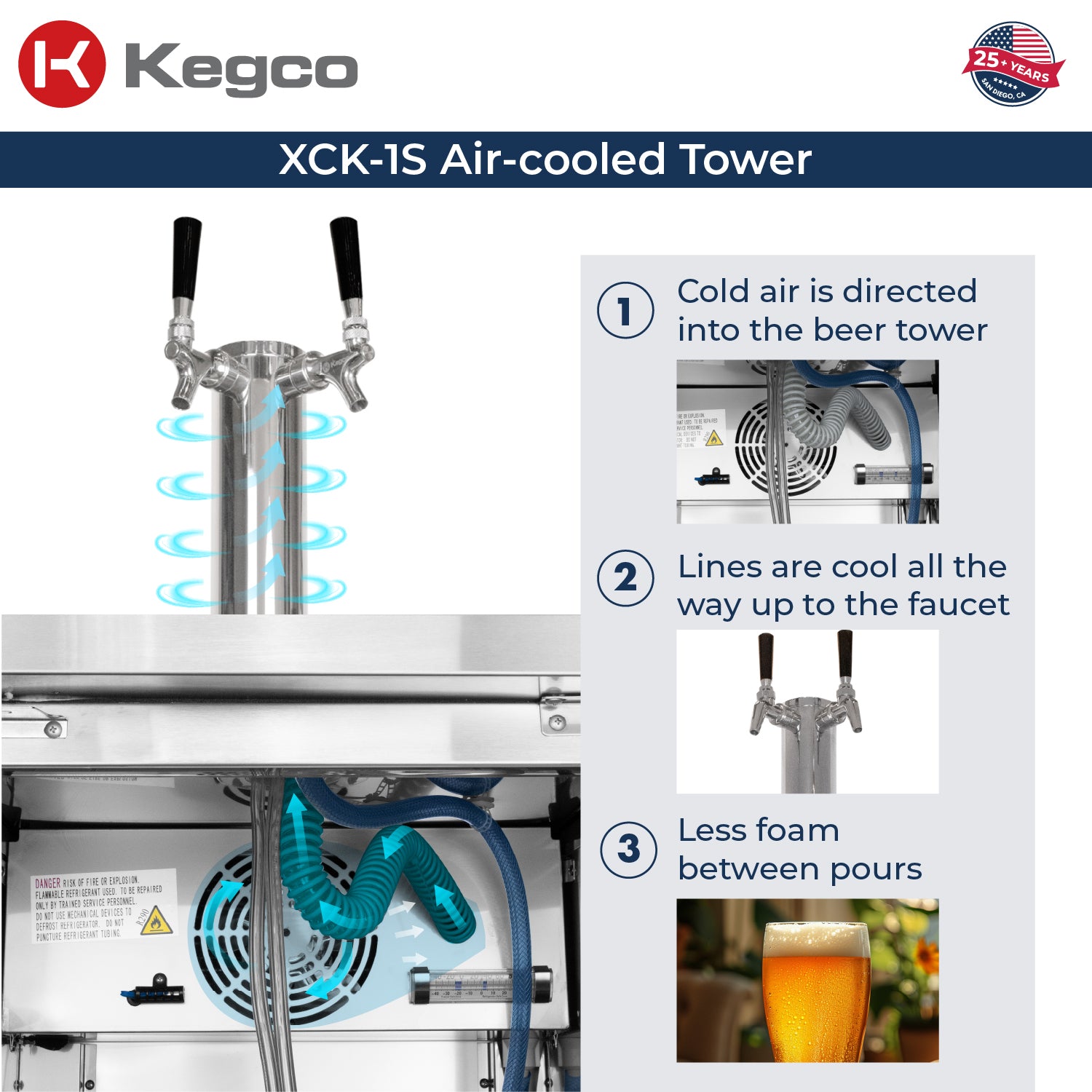 kegerator with homebrew kegs inside