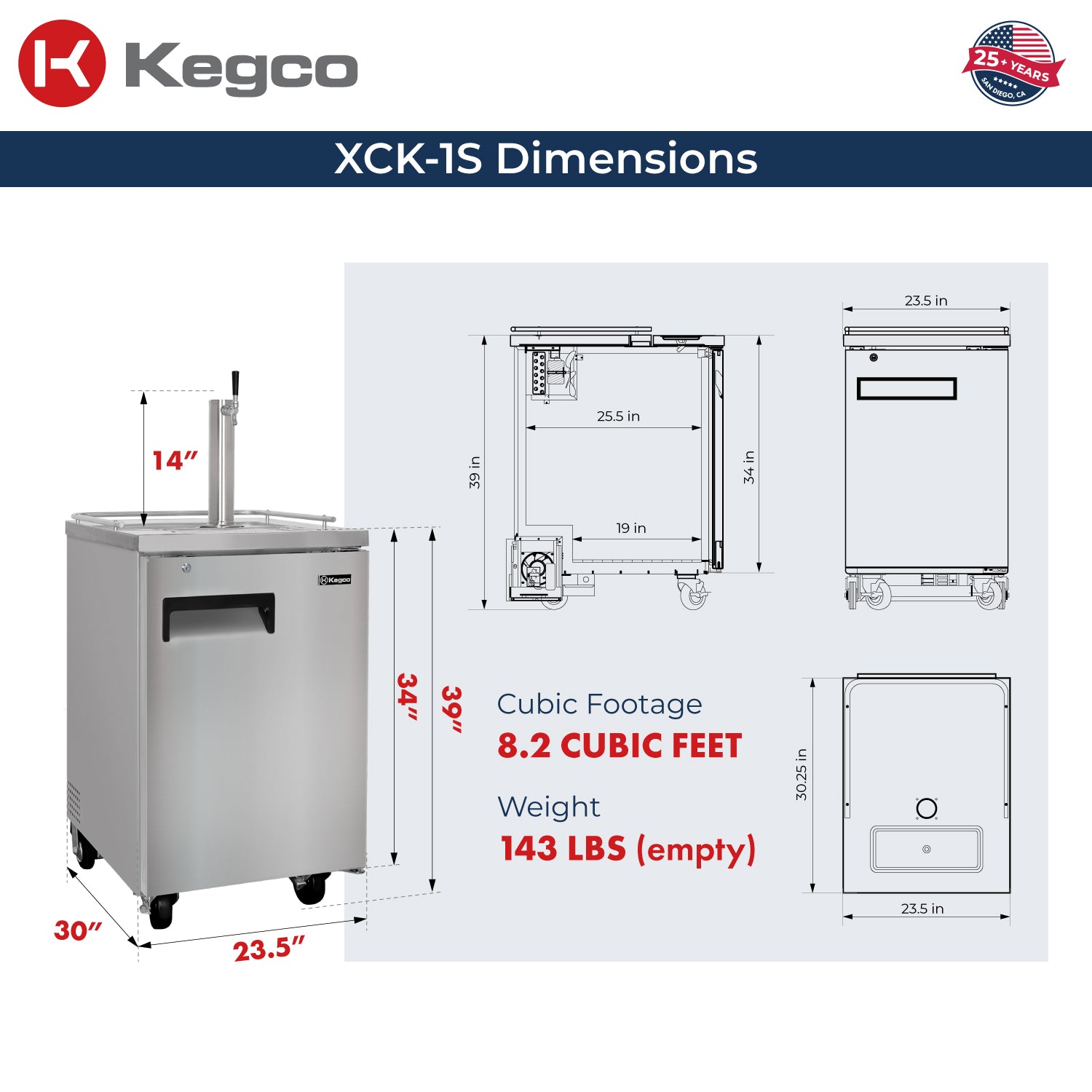 kegerator dimensions