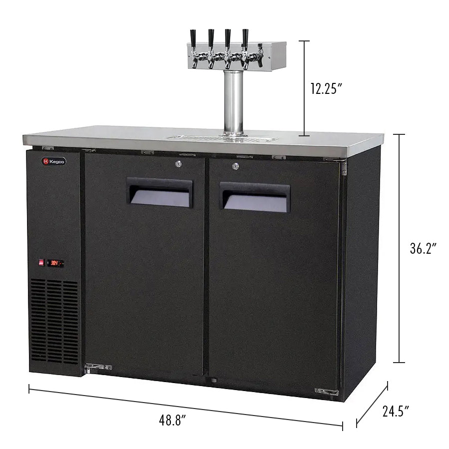 kegco XCK-2448B black commercial kegerator dimensions