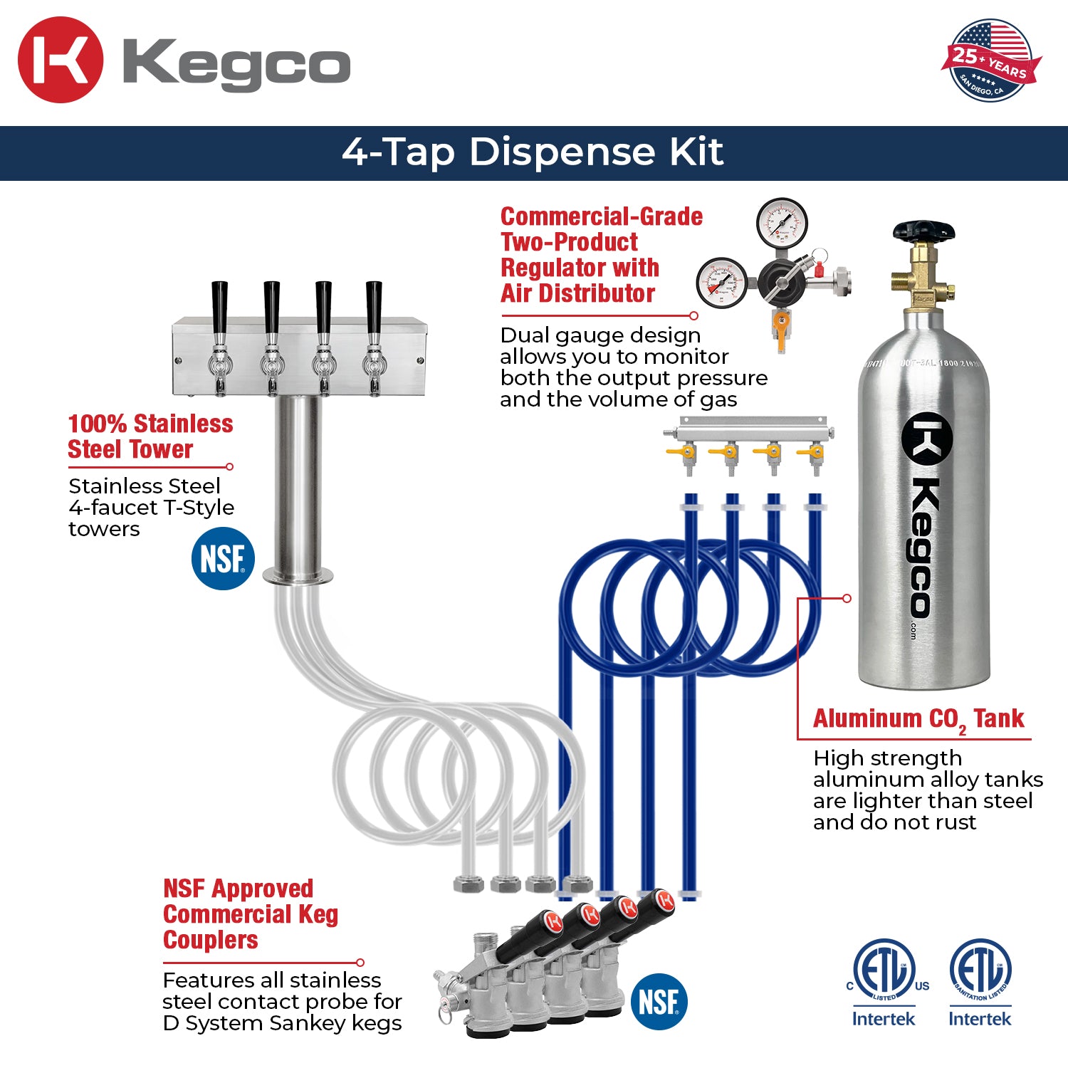 Kegco XCK-2448s-4 4 tap commercial Kegerator