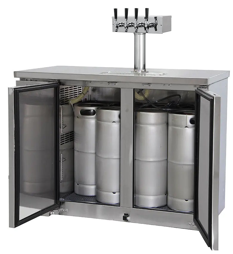 kegco xck2448s-4 4 tap all stainless steel commercial grade kegerator