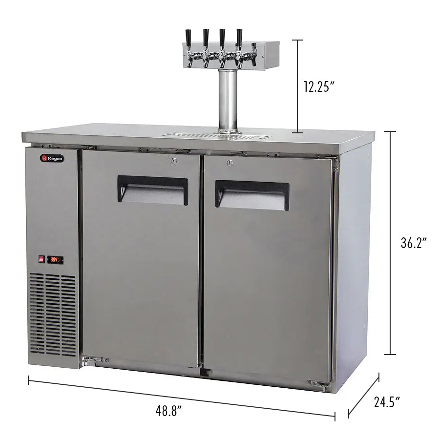 kegco xck2448s-4 4 tap kegerator dimensions