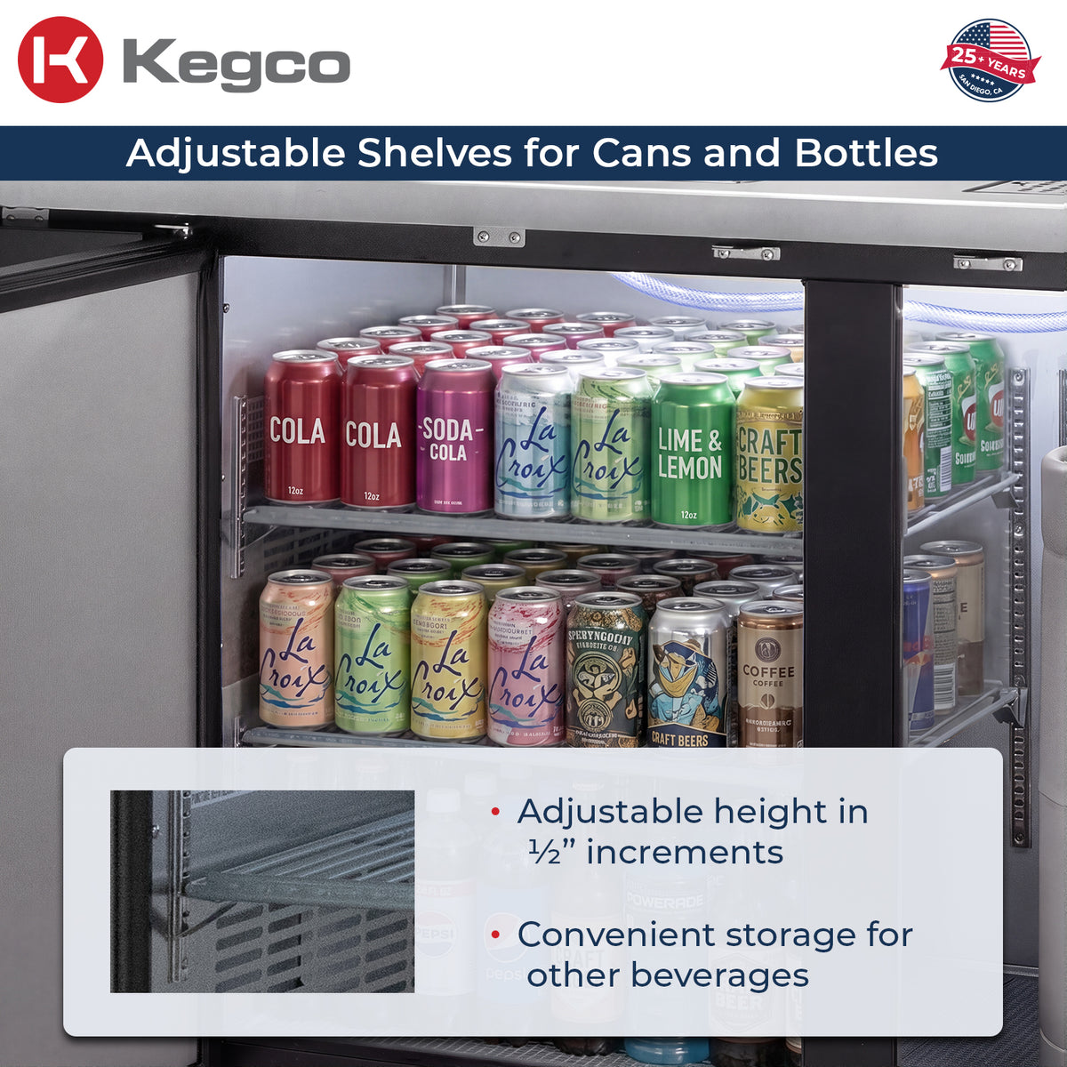 wire shelves add-on converts kegerator to all refrigerator